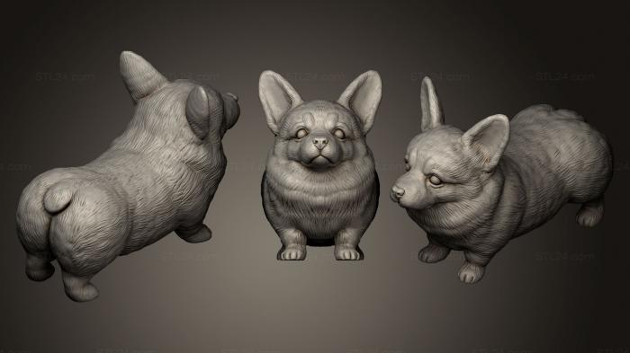 Animal figurines (Cute Corgi STL, STKJ_0515) 3D models for cnc